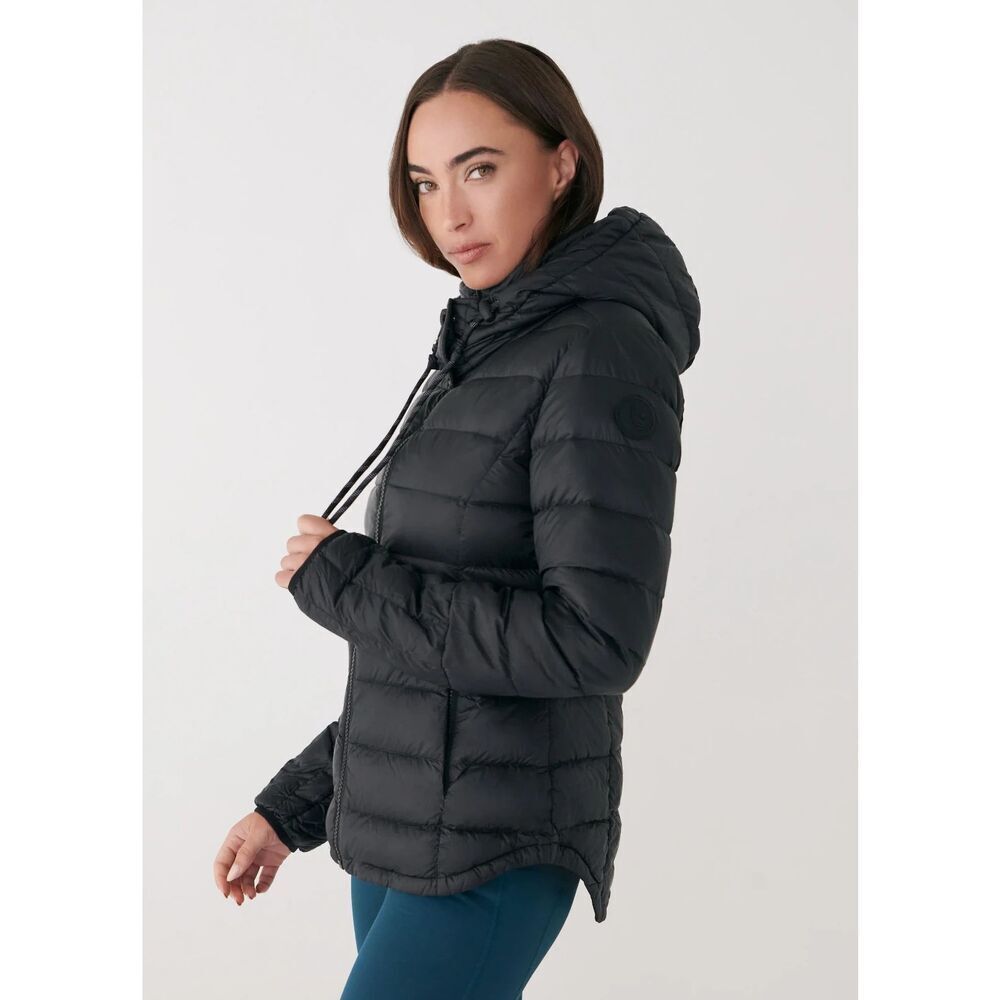 NWOT Lole Emeline Black Down Puffer Jacket Women’s Size Large Hooded Waterproof - Picture 3 of 9